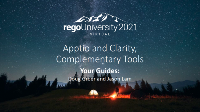 Apptio & Clarity, Complementary Tools - .mp4 - RegoU 2021