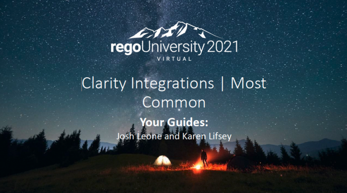 Clarity Integrations | Most Common - .mp4 - RegoU 2021