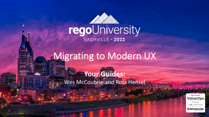 Migrating to Modern UX - RegoU 2022