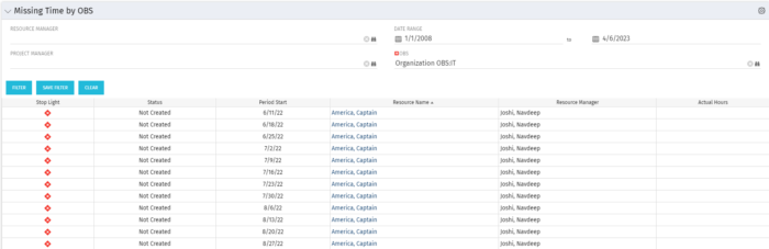 Missing Time by OBS - Postgres