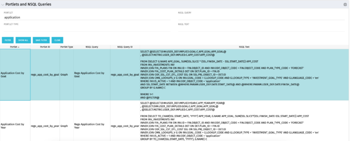 Portlets and NSQL Queries - SQL