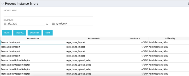 Process Instance Errors - Oracle - RegoXchange