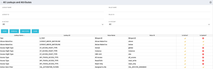 All Lookups and Attributes - Oracle