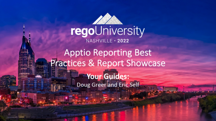 Apptio Reporting Best Practices & Report Showcase - RegoU 2022