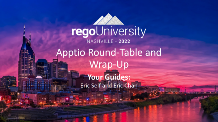 Apptio Round-Table and Wrap-up - RegoU 2022