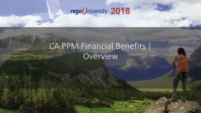 CA PPM Financial Benefits | Overview