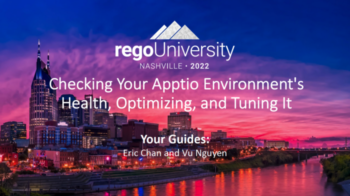 Checking Your Apptio Environment’s Health - RegoU 2022