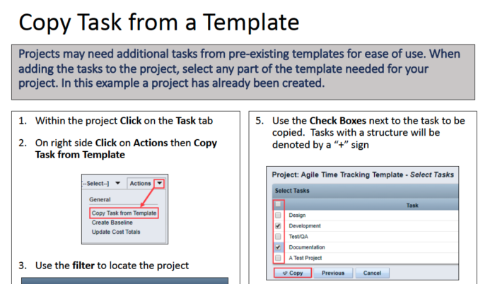 Copy Tasks from a Template – Classic - QRG