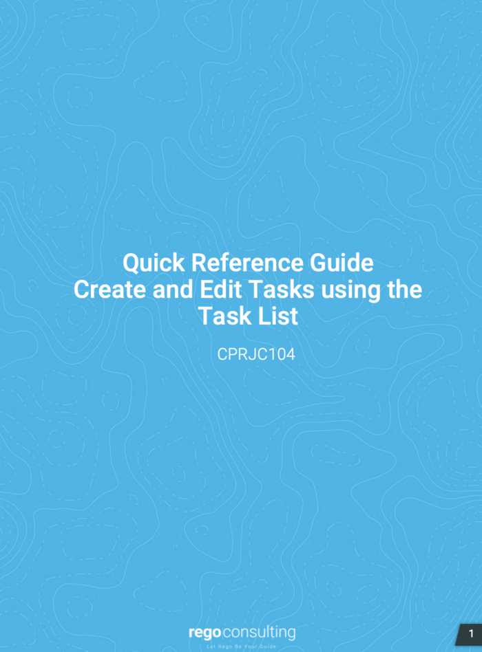 Create and Edit Tasks using the Task List QRG – Classic PHX UX