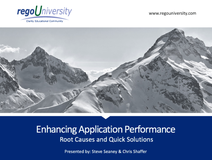 Enhancing Application Performance