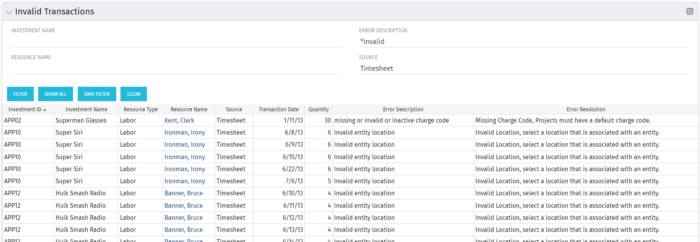 Invalid Transactions - Oracle