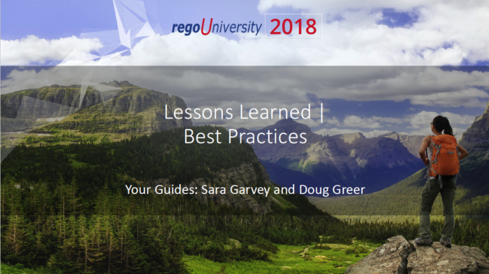 Lessons Learned | Best Practices