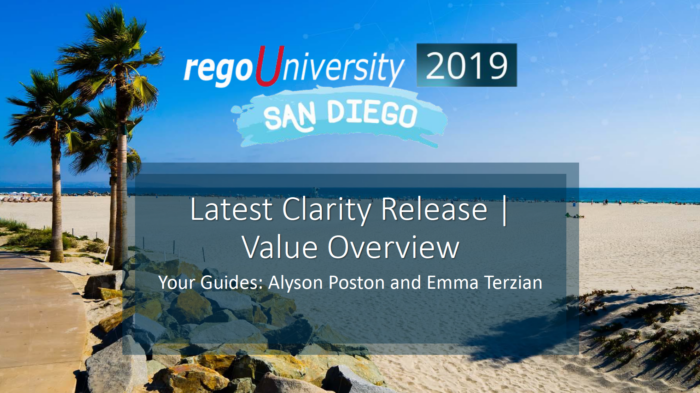 Latest Clarity PPM Release | Value Overview – RegoU 2019