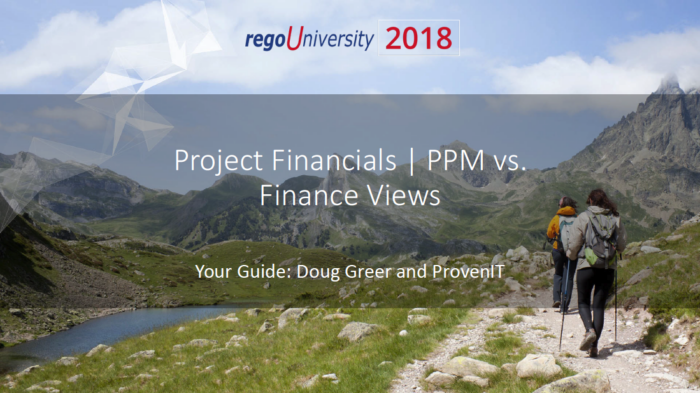 Project Financials | PPM vs. Finance Views