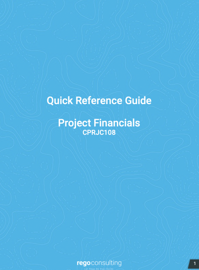 Project Financials QRG – Classic PHX UX