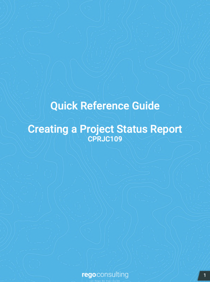 Creating a Project Status Report QRG – Classic PHX UX