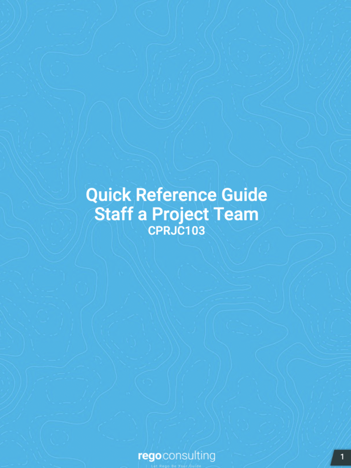 Staff a Project Team QRG – Classic PHX UX