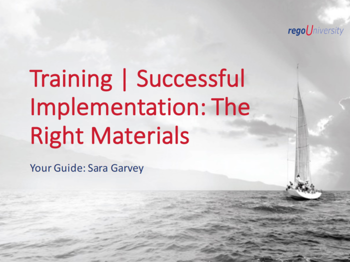 Training | Successful Implementation: The Right Materials