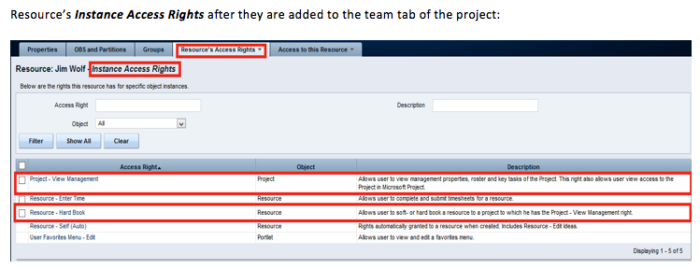 View Management Rights on a Project - SQL