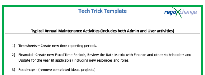 Clarity MUX Timesheet & Annual Maintenance Items