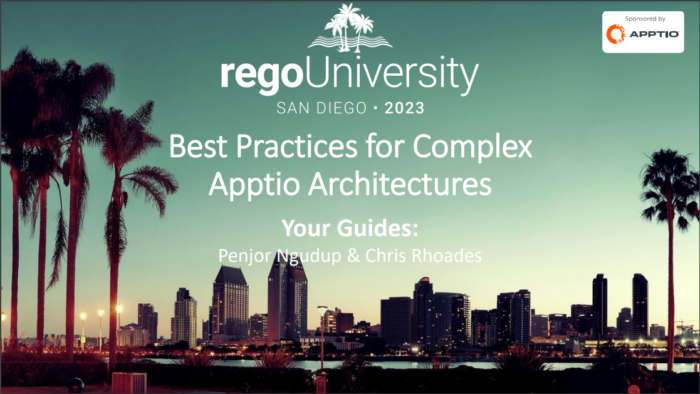 Best Practices for Complex Apptio Architectures – RegoU 2023