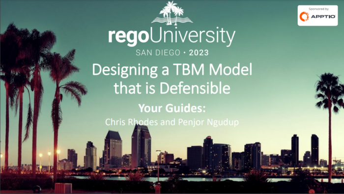 Designing a TBM Model that is Defensible – RegoU 2023