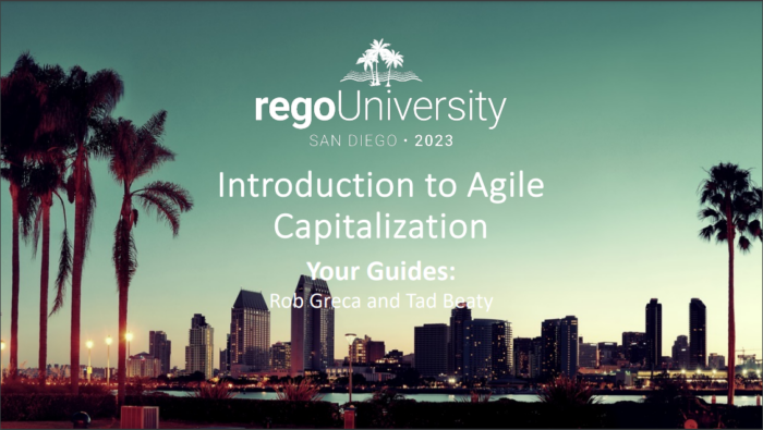 Agile Capitalization – RegoU 2023