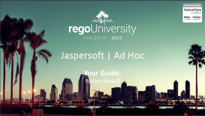 Jaspersoft Ad Hoc | Beginner – RegoU 2023