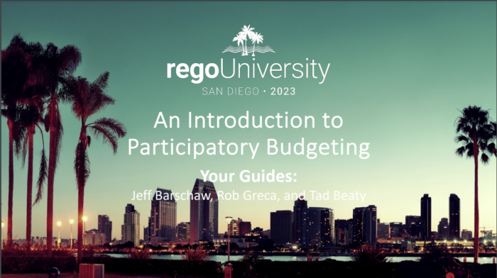 Participatory Budgeting – RegoU 2023