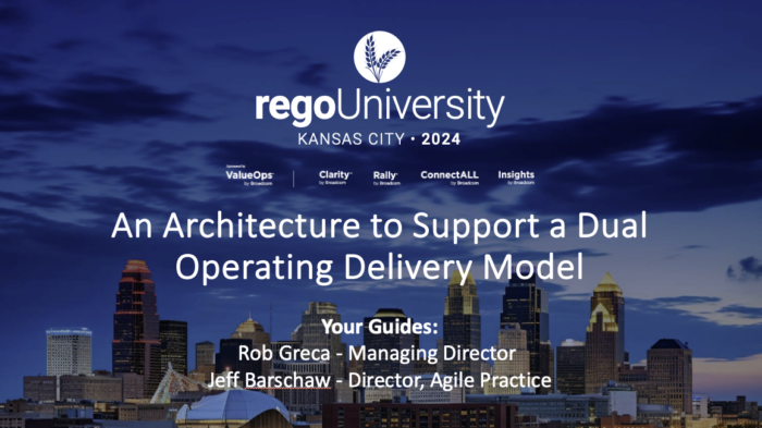 An Architecture to Support a Dual Operating Delivery Model – RegoU 2024