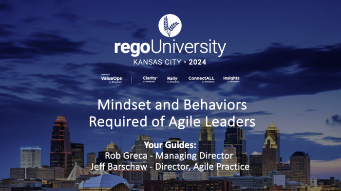 Mindset & Behaviors to Support Agile – RegoU 2024