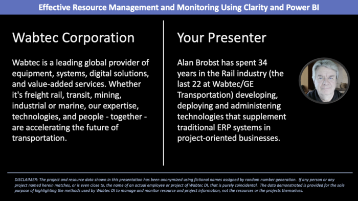 Wabtec – Effective RM and Monitoring using Clarity and Power BI – RegoU 2024