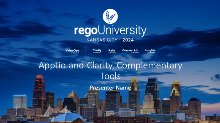 Apptio & Clarity, Complementary Tools – RegoU 2024